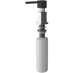 Встраиваемый дозатор Florentina Квадро FL для жидкого мыла, латунь, цвет антрацит, емкость дозатора прозрачная, объем - 300 мл, для кухонных моек