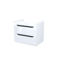 Тумба под раковину IDDIS Ray, 677х443х570 мм, подвесная, 2 выдвижных ящика, МДФ, цвет белый глянцевый, система плавного закрывания, прямоугольная, универсальная, в ванную комнату RAY70W0i95