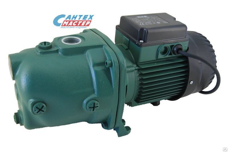 Насос поверхностный DAB JET 82 T, 3.6 м³/ч, напор - 47 м, 0.86 кВт, (230/400 В) дренажный, самовсасывающий, центробежный, горизонтальный, электрический, чугунный, бытовой, для чистой воды, водоснабжения частного дома, дачи, полива