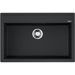 Мойка кухонная Omoikiri Daisen 77-BL, 51х77 см, врезная, из искусственного гранита (Artgranit), прямоугольная, цвет черный, без отверстия под смеситель, без крыла, слив-перелив, врезная под столещницу, для кухни
