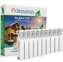 Радиатор алюминиевый Lammin Eco  AL350-80- 10 (10 секций), боковое подключение, настенный, белый