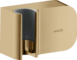 Держатель для душевой лейки Axor One Porter со шланговым подсоединением, 9,5х6х4,2 см, настенный, латунный, прямоугольный, цвет полированная бронза, для душевого шланга, для душа/ванной/душевой кабины, на стенку