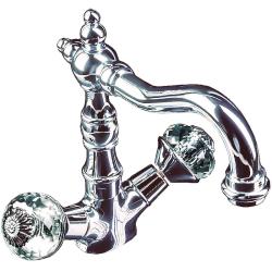 Смеситель для раковины/умывальника Boheme Flora, двухвентильный, поворотный, керамический, длина излива 150 мм, латунь, цвет хром