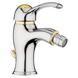 Смеситель для биде Webert Aurora, для унитаза/биде, однорычажный, неповоротный, длина 110 мм, латунь, цвет хром/золото