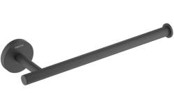 Полотенцедержатель Aquatek Оберон одинарный, 288 мм настенный, неповоротный, нержавеющая сталь/латунь, для полотенец в ванную/туалет/душевую кабину, цвет матовый черный