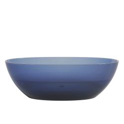 Ванна ABBER Kristal 165х78х58, из полиэфирной смолы, цвет- прозрачный (синий), (без гидромассажа) овальная, отдельностоящая, правосторонняя/левосторонняя, правая/левая, универсальная