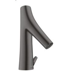 Смеситель для раковины AXOR Starck Organic, электронный, сенсорный, инфракрасный, фиксированный излив, длина 10,5 см, латунь, цвет шлифованный черный хром, питание от батареек