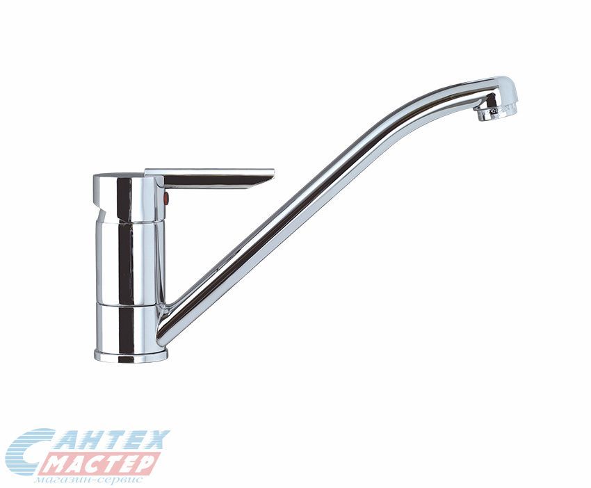 Смеситель для кухни/мойки Mofem Samba 302 однорычажный, керамический, с поворотным изливом, длина 227 мм, латунь, цвет хром, кухонный, хромированный, 652-0074-10