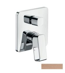 Смеситель для ванны Axor Urquiol однорычажный, скрытого монтажа, настенный/встраиваемый, квадратный, латунный, без излива, керамический, цвет шлифованное красное золото, без душевого шланга/лейки