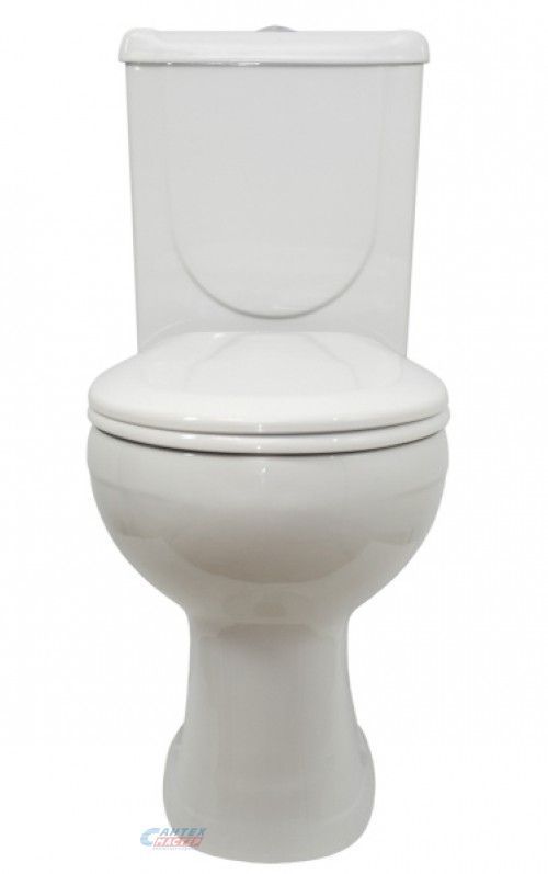 Унитаз компакт Оскольская керамика Ирида Стандарт, БЕЛЫЙ, горизонтальный (прямой) выпуск, напольный, с крышкой (сиденье) ПОЛИПРОПИЛЕН, нижняя подводка воды