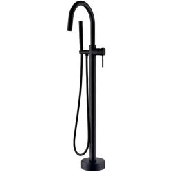 Смеситель для ванны/душа Boheme Uno, однорычажный, напольный, керамический, неповоротный, длина излива 261 мм, латунь, цвет черный