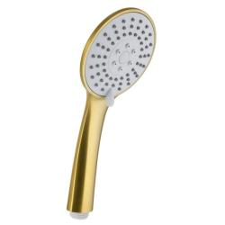 Лейка душевая KFA Armatura MOZA, ручная, округлая, с 3- режимами, золото матовое/пластик, ручная лейка, для душа/ванной, ручной душ