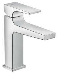 Смеситель для раковины Hansgrohe Metropol 110 CoolStart однорычажный, фиксированный излив, длина 13,5 см, керамический, латунь, цвет хром, со сливным гарнитуром