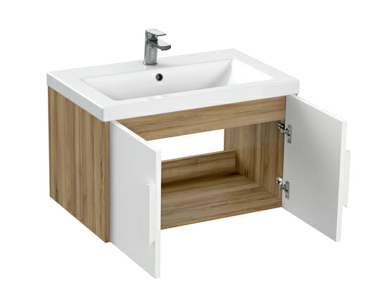 Тумба под раковину Cersanit COMO 70 для COMO 70, подвесная, цвет белый, 2 распашные дверцы, прямоугольная