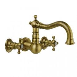 Смеситель для раковины Migliore Arcadia, скрытого монтажа, двухвентильный, поворотный, длина излива 220 мм, керамический, латунь, цвет бронза