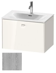 Тумба под раковину Duravit Brioso, 62х46,9х45,2 см, подвесная, 1 выдвижной ящик, ДСП, цвет: сосна серебристая/хром, шкафчик навесной, механизм доводчика, прямоугольная, правая/левая, в ванную комнату