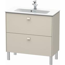 Тумба под раковину Duravit Brioso, 82х38,9х68,3 см, напольная, цвет: серо-коричневый, 2 выдвижных ящика, ДСП, прямоугольная, левая/правая, в ванную комнату