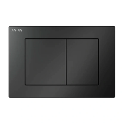 Кнопка смыва Am.Pm PrimeFit S черная матовая, клавиша управления для сливного бачка, инсталляции унитаза, двойная, механическая, панель, универсальная, размер 240х162х10 мм