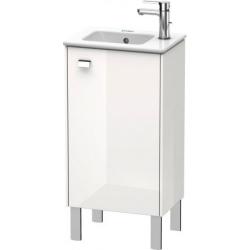 Тумба под раковину Duravit Brioso, 42х28,9х68,3 см, напольная, цвет: белый глянец/хром, 1 распашная дверца/одностворчатая, стеклянная полка, ДСП, прямоугольная, правая, в ванную комнату