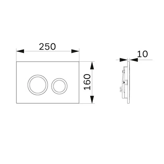 Кнопка смыва Am.Pm ErgoFit L белая глянцевая, клавиша управления для сливного бачка, инсталляции унитаза, двойная, механическая, панель, универсальная, размер 250х160х10 мм