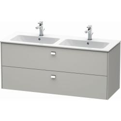 Тумба под раковину Duravit Brioso, 129х47,9x55,3 см, подвесная, 2 выдвижных ящика, ДСП, цвет: бетонно-серый, шкафчик навесной, механизм доводчика, прямоугольная, правая/левая, в ванную комнату