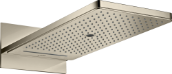 Верхний душ AXOR ShowerSolutions 250/580 3jet, настенный монтаж, прямоугольный, с 3 режимами, размер 58х26 см, металлический, цвет: полированный никель, для душа/ванной