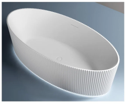 Ванна ABBER 180x85х58 акриловая, белая, отдельностоящая, овальная, каркас AB9327