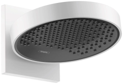 Верхний душ Hansgrohe Rainfinity 250 1jet EcoSmart, настенный монтаж, круглый, с 1 режимом: PowderRain, размер 25 см, алюминий, цвет матовый белый/графит