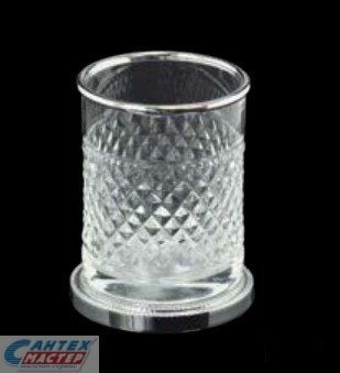 Стакан для зубных щеток Boheme Murano Crystal настольный хром 10217