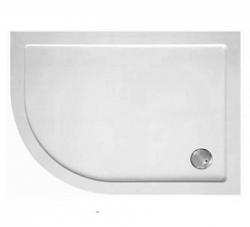 Душевой поддон Cezares Tray, 120х90х3,5 см, ассиметричный/угловой, стеклокомпозит, низкий, белый, с бортиком, литой, литьевой, для душа
