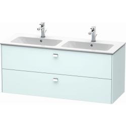 Тумба под раковину Duravit Brioso, 129х47,9x55,3 см, подвесная, 2 выдвижных ящика, ДСП, цвет: светло-голубой/хром, шкафчик навесной, механизм доводчика, прямоугольная, правая/левая, в ванную комнату