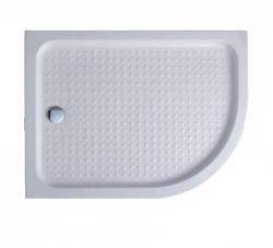 Душевой поддон Cezares Tray A, 120х100х15 см, ассиметричный/угловой, левосторонний/левый, акриловый, низкий, белый, с бортиком, с антискользящим покрытием, литой, литьевой, для душа