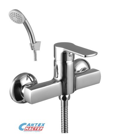 Смеситель для душа Lemark plus Grace однорычажный, керамический, настенный, с аксессуарами, без излива, с лейкой, шлангом, латунь хром