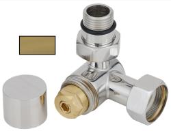 Вентиль Сунержа 3D левый под шестигранник G 1/2" НР х G 3/4", цвет матовое золото