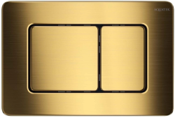 Кнопка смыва Aquatek KDI-0000041 прямоугольная, цвет титановое золото матовое, нержавеющая сталь, клавиша управления (клавиши квадрат) для сливного бачка, инсталляции унитаза, двойная, механическая, панель, универсальная, размер 245х165х12 мм