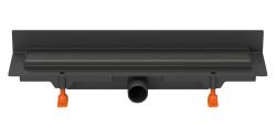 Водоотводящий желоб MCH CH 450 KC2 Klasik/Floor 450 мм черный, пристенный, с решеткой и боковым сливом для монтажа к стене, D40 трап линейный для душа в полу, под плитку, сливной