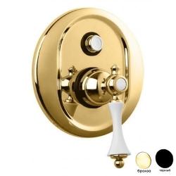 Смеситель для душа Cezares Margot, встраиваемый, однорычажный, без излива, с переключателем, керамический, латунь, внутренний (скрытый монтаж), цвет бронза