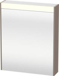 Зеркальный шкаф Duravit Brioso, 62х76х14,8 см, подвесной, цвет: базальт, зеркало с подсветкой LED/ЛЭД, выключатель/розетка, с 1 распашной дверцей/одностворчатый, 2 стеклянные полки, прямоугольный, левый