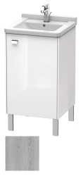 Тумба под раковину Duravit Brioso, 46х44,5х56,3 см, подвесная, с распашной дверцей, ДСП, цвет: сосна серебристая/хром, шкафчик навесной, прямоугольная, левая, в ванную комнату