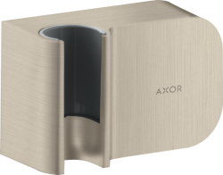 Держатель для душевой лейки Axor One Porter со шланговым подсоединением, 9,5х6х4,2 см, настенный, латунный, прямоугольный, цвет шлифованный никель, для душевого шланга, для душа/ванной/душевой кабины, на стенку