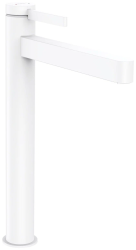 Смеситель для раковины Hansgrohe Finoris 260, однорычажный, фиксированный излив, длина излива 20,8 см, керамический, латунь, цвет матовый белый, со сливным клапаном Push-Open