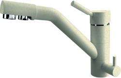 Смеситель для кухни/мойки Am.Pm X-Joy S однорычажный, поворотный, выдвижной излив, керамический, длина 223 мм, нержавеющая сталь/пластик, цвет хром