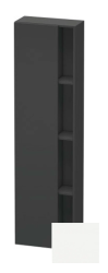 Пенал Duravit DuraStyle, 50x24x180 см, подвесной, (левый), с дверцей, с закрытыми/открытыми полками, цвет: графит/белый матовый, в ванную комнату