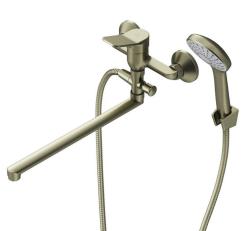 Смеситель для ванны/душа AM.PM X-Joy, настенный, однорычажный, поворотный, латунный, длина излива 300 мм, керамический, цвет бронза