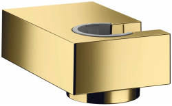 Держатель для душевой лейки Hansgrohe Porter E, настенный, латунный, прямоугольный, для душа/ванной/душевой кабины, цвет полированное золото, на стенку