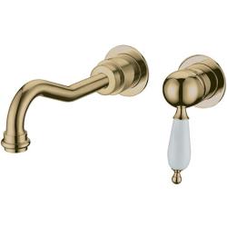 Смеситель для раковины/умывальника Boheme Medici Ripresa, встраиваемый, однорычажный, неповоротный, керамический, длина излива 210 мм, латунь, цвет бронза