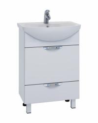 Тумба под раковину Vigo Callao 600, 60,5х45,5х83 см, напольная, 2 выдвижных ящика, МДФ/ЛДСП, (под умывальник Балтика 60), цвет: белый