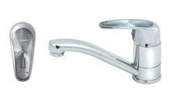 Смеситель для кухни/мойки Варион KARAT Серебро, однорычажный, поворотный, керамический, длина излива 155 мм, латунь, цвет хром