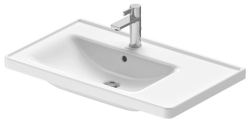 Раковина DURAVIT D-Neo 80х48х17 см, подвесная, прямоугольная, санфарфор, с крылом, чаша слева,  цвет белый, с 1 отверстием под смеситель, слив/перелив, левая