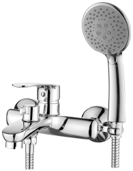 Смеситель для ванны/душа LEDEME настенный, однорычажный, неповоротный, латунный, длина излива 184 мм, латунь, цвет хром